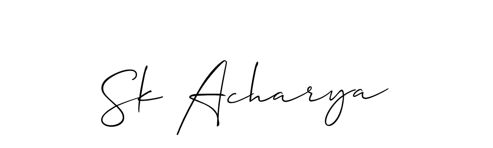 Use a signature maker to create a handwritten signature online. With this signature software, you can design (Allison_Script) your own signature for name Sk Acharya. Sk Acharya signature style 2 images and pictures png