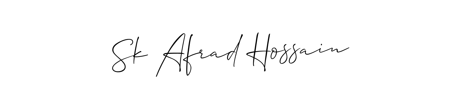 Also we have Sk Afrad Hossain name is the best signature style. Create professional handwritten signature collection using Allison_Script autograph style. Sk Afrad Hossain signature style 2 images and pictures png