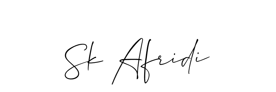 Create a beautiful signature design for name Sk Afridi. With this signature (Allison_Script) fonts, you can make a handwritten signature for free. Sk Afridi signature style 2 images and pictures png