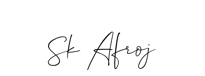 The best way (Allison_Script) to make a short signature is to pick only two or three words in your name. The name Sk Afroj include a total of six letters. For converting this name. Sk Afroj signature style 2 images and pictures png