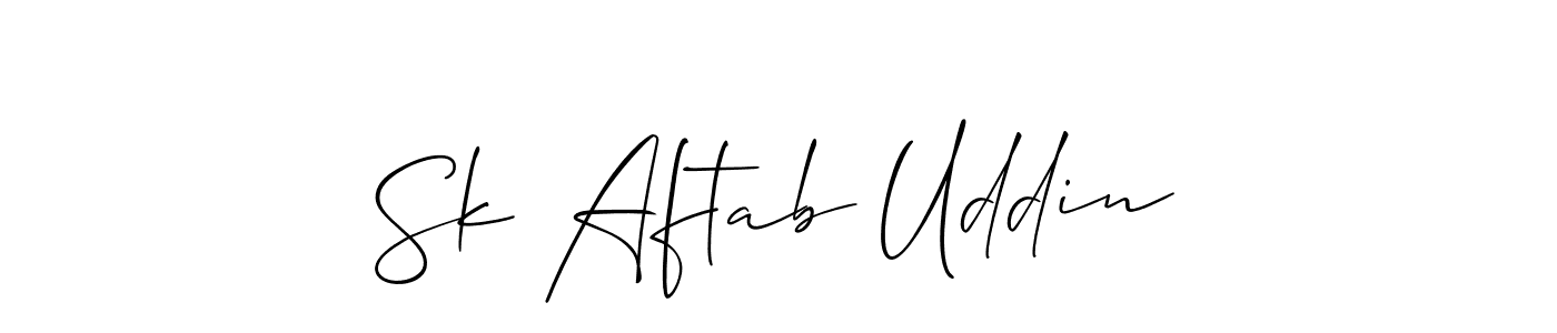 Create a beautiful signature design for name Sk Aftab Uddin. With this signature (Allison_Script) fonts, you can make a handwritten signature for free. Sk Aftab Uddin signature style 2 images and pictures png