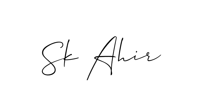 The best way (Allison_Script) to make a short signature is to pick only two or three words in your name. The name Sk Ahir include a total of six letters. For converting this name. Sk Ahir signature style 2 images and pictures png