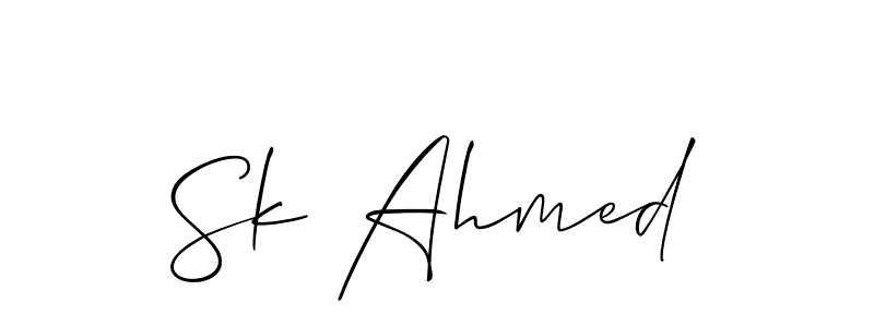 Also You can easily find your signature by using the search form. We will create Sk Ahmed name handwritten signature images for you free of cost using Allison_Script sign style. Sk Ahmed signature style 2 images and pictures png