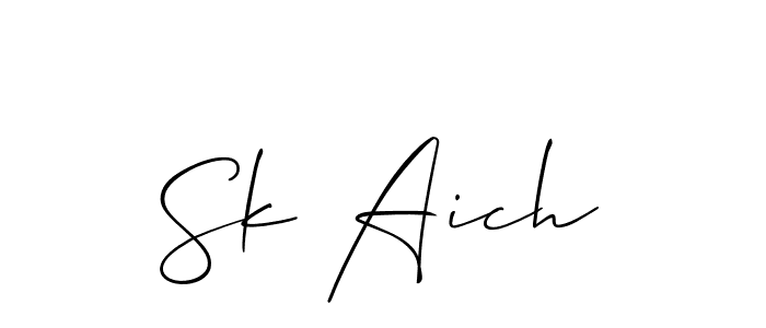 Also we have Sk Aich name is the best signature style. Create professional handwritten signature collection using Allison_Script autograph style. Sk Aich signature style 2 images and pictures png