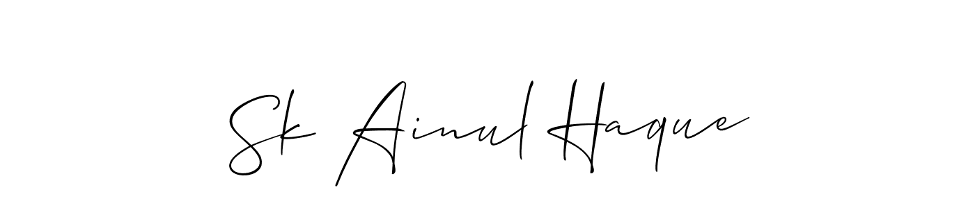 Design your own signature with our free online signature maker. With this signature software, you can create a handwritten (Allison_Script) signature for name Sk Ainul Haque. Sk Ainul Haque signature style 2 images and pictures png
