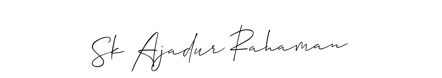 How to make Sk Ajadur Rahaman signature? Allison_Script is a professional autograph style. Create handwritten signature for Sk Ajadur Rahaman name. Sk Ajadur Rahaman signature style 2 images and pictures png