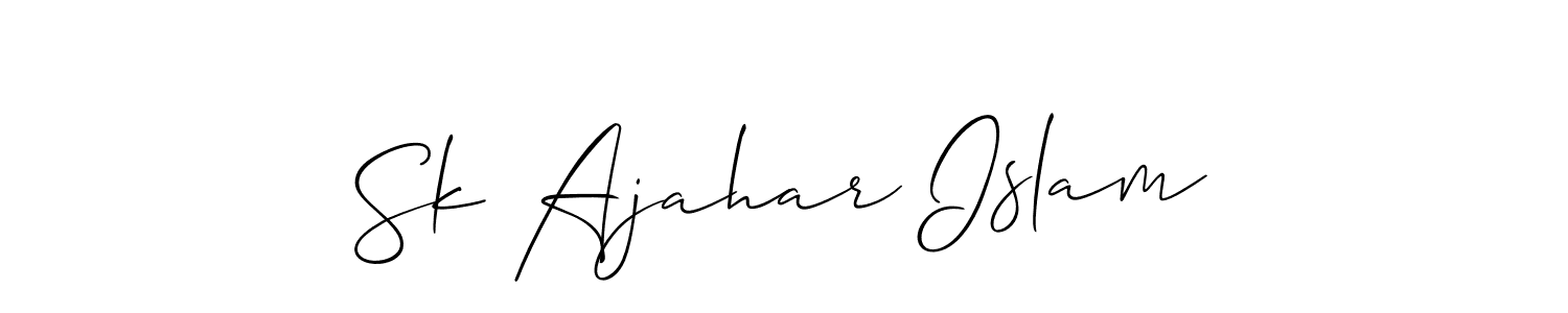 The best way (Allison_Script) to make a short signature is to pick only two or three words in your name. The name Sk Ajahar Islam include a total of six letters. For converting this name. Sk Ajahar Islam signature style 2 images and pictures png