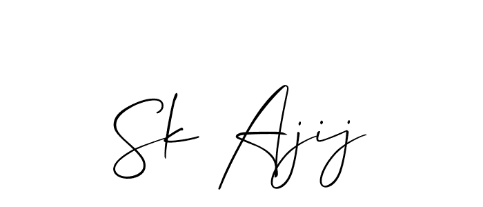 How to Draw Sk Ajij signature style? Allison_Script is a latest design signature styles for name Sk Ajij. Sk Ajij signature style 2 images and pictures png