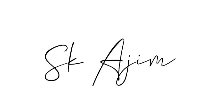 Create a beautiful signature design for name Sk Ajim. With this signature (Allison_Script) fonts, you can make a handwritten signature for free. Sk Ajim signature style 2 images and pictures png