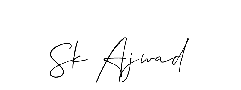 Sk Ajwad stylish signature style. Best Handwritten Sign (Allison_Script) for my name. Handwritten Signature Collection Ideas for my name Sk Ajwad. Sk Ajwad signature style 2 images and pictures png