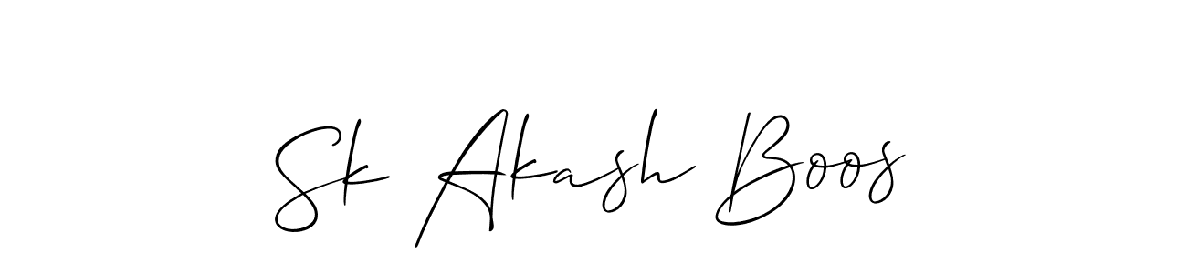 It looks lik you need a new signature style for name Sk Akash Boos. Design unique handwritten (Allison_Script) signature with our free signature maker in just a few clicks. Sk Akash Boos signature style 2 images and pictures png