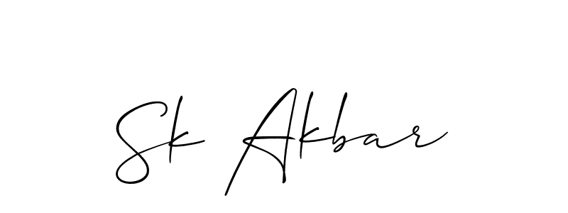 You should practise on your own different ways (Allison_Script) to write your name (Sk Akbar) in signature. don't let someone else do it for you. Sk Akbar signature style 2 images and pictures png