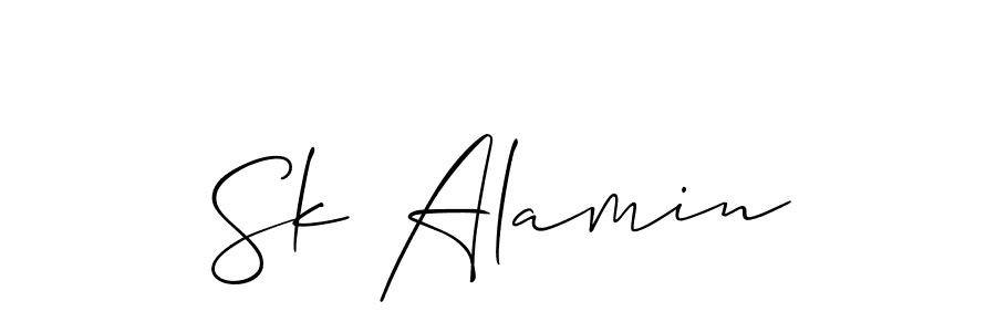 Make a beautiful signature design for name Sk Alamin. With this signature (Allison_Script) style, you can create a handwritten signature for free. Sk Alamin signature style 2 images and pictures png