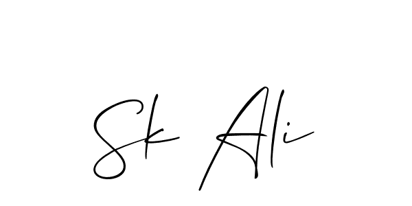 Make a beautiful signature design for name Sk Ali. With this signature (Allison_Script) style, you can create a handwritten signature for free. Sk Ali signature style 2 images and pictures png