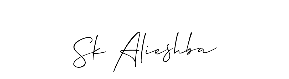 Sk Alieshba stylish signature style. Best Handwritten Sign (Allison_Script) for my name. Handwritten Signature Collection Ideas for my name Sk Alieshba. Sk Alieshba signature style 2 images and pictures png