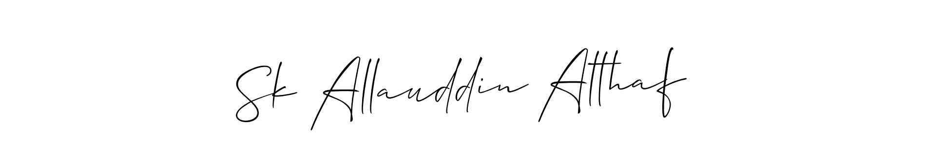 Make a beautiful signature design for name Sk Allauddin Althaf. With this signature (Allison_Script) style, you can create a handwritten signature for free. Sk Allauddin Althaf signature style 2 images and pictures png