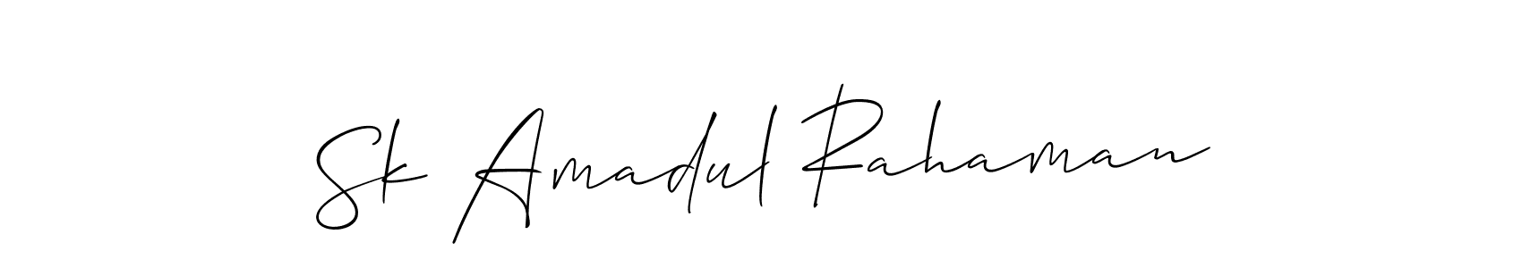 How to make Sk Amadul Rahaman name signature. Use Allison_Script style for creating short signs online. This is the latest handwritten sign. Sk Amadul Rahaman signature style 2 images and pictures png