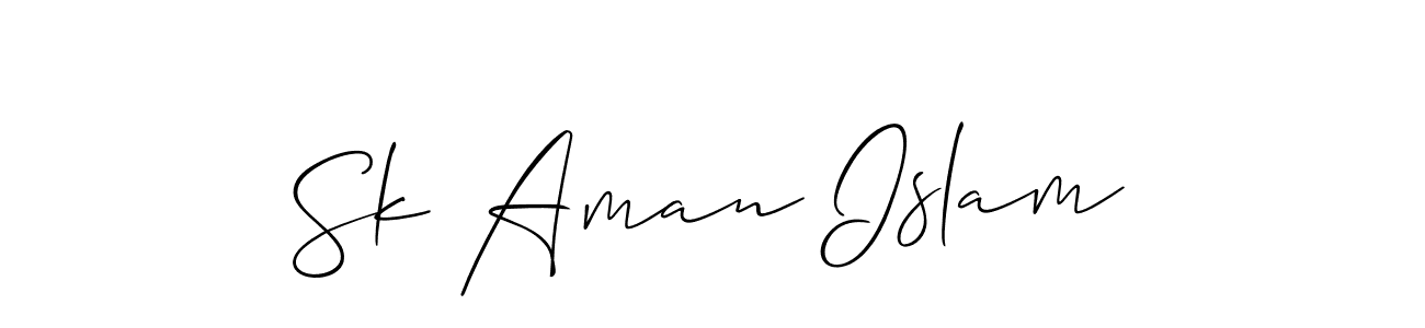 Use a signature maker to create a handwritten signature online. With this signature software, you can design (Allison_Script) your own signature for name Sk Aman Islam. Sk Aman Islam signature style 2 images and pictures png