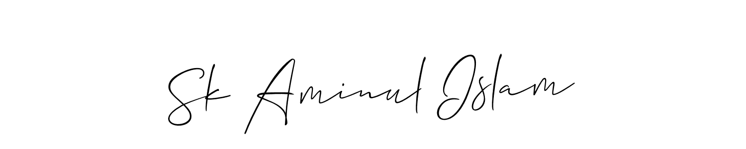 The best way (Allison_Script) to make a short signature is to pick only two or three words in your name. The name Sk Aminul Islam include a total of six letters. For converting this name. Sk Aminul Islam signature style 2 images and pictures png