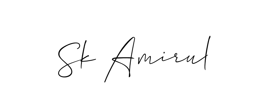 Use a signature maker to create a handwritten signature online. With this signature software, you can design (Allison_Script) your own signature for name Sk Amirul. Sk Amirul signature style 2 images and pictures png