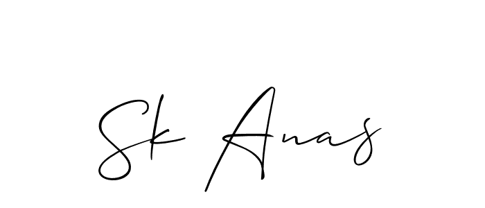 Design your own signature with our free online signature maker. With this signature software, you can create a handwritten (Allison_Script) signature for name Sk Anas. Sk Anas signature style 2 images and pictures png