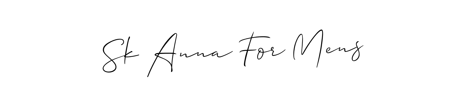 How to make Sk Anna For Mens name signature. Use Allison_Script style for creating short signs online. This is the latest handwritten sign. Sk Anna For Mens signature style 2 images and pictures png