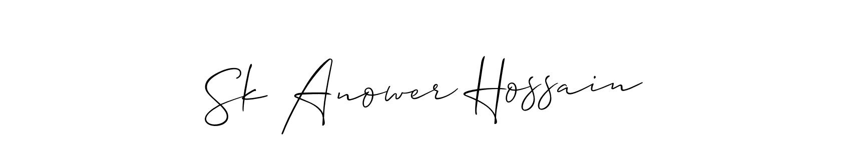 Make a short Sk Anower Hossain signature style. Manage your documents anywhere anytime using Allison_Script. Create and add eSignatures, submit forms, share and send files easily. Sk Anower Hossain signature style 2 images and pictures png