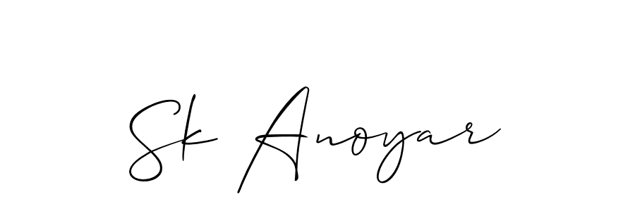 Design your own signature with our free online signature maker. With this signature software, you can create a handwritten (Allison_Script) signature for name Sk Anoyar. Sk Anoyar signature style 2 images and pictures png