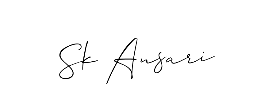 It looks lik you need a new signature style for name Sk Ansari. Design unique handwritten (Allison_Script) signature with our free signature maker in just a few clicks. Sk Ansari signature style 2 images and pictures png