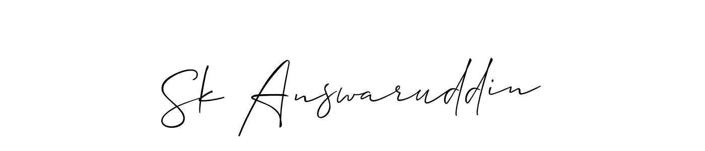 You should practise on your own different ways (Allison_Script) to write your name (Sk Answaruddin) in signature. don't let someone else do it for you. Sk Answaruddin signature style 2 images and pictures png