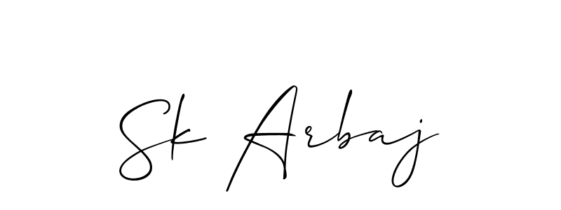 Also we have Sk Arbaj name is the best signature style. Create professional handwritten signature collection using Allison_Script autograph style. Sk Arbaj signature style 2 images and pictures png