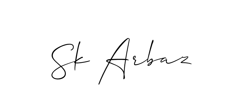 Also we have Sk Arbaz name is the best signature style. Create professional handwritten signature collection using Allison_Script autograph style. Sk Arbaz signature style 2 images and pictures png