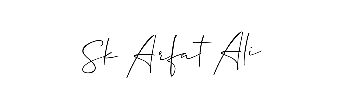 It looks lik you need a new signature style for name Sk Arfat Ali. Design unique handwritten (Allison_Script) signature with our free signature maker in just a few clicks. Sk Arfat Ali signature style 2 images and pictures png