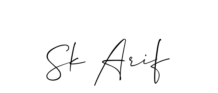 How to Draw Sk Arif signature style? Allison_Script is a latest design signature styles for name Sk Arif. Sk Arif signature style 2 images and pictures png