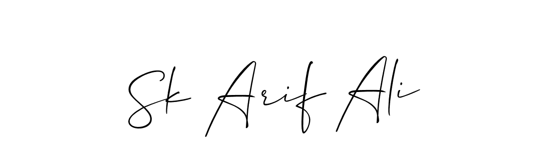 You should practise on your own different ways (Allison_Script) to write your name (Sk Arif Ali) in signature. don't let someone else do it for you. Sk Arif Ali signature style 2 images and pictures png