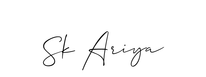 Create a beautiful signature design for name Sk Ariya. With this signature (Allison_Script) fonts, you can make a handwritten signature for free. Sk Ariya signature style 2 images and pictures png