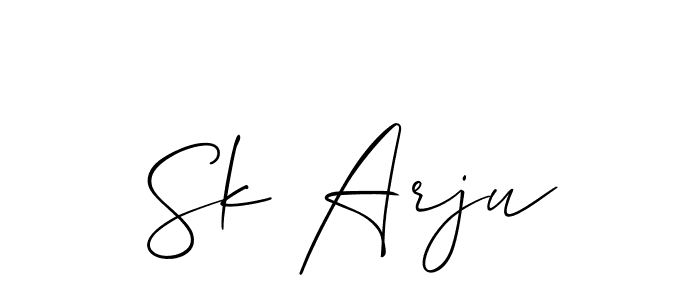 How to make Sk Arju name signature. Use Allison_Script style for creating short signs online. This is the latest handwritten sign. Sk Arju signature style 2 images and pictures png