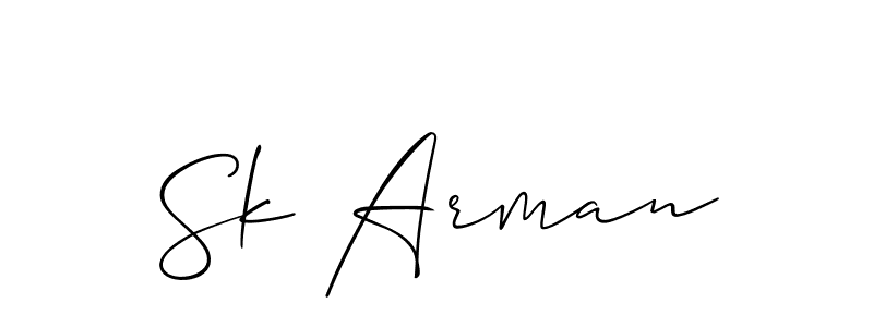 How to make Sk Arman name signature. Use Allison_Script style for creating short signs online. This is the latest handwritten sign. Sk Arman signature style 2 images and pictures png