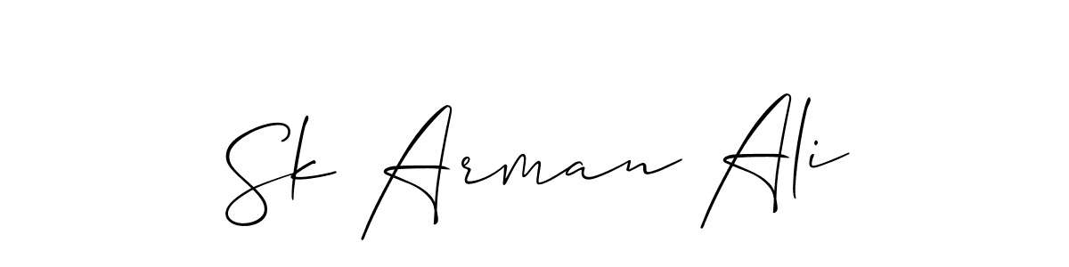 Similarly Allison_Script is the best handwritten signature design. Signature creator online .You can use it as an online autograph creator for name Sk Arman Ali. Sk Arman Ali signature style 2 images and pictures png