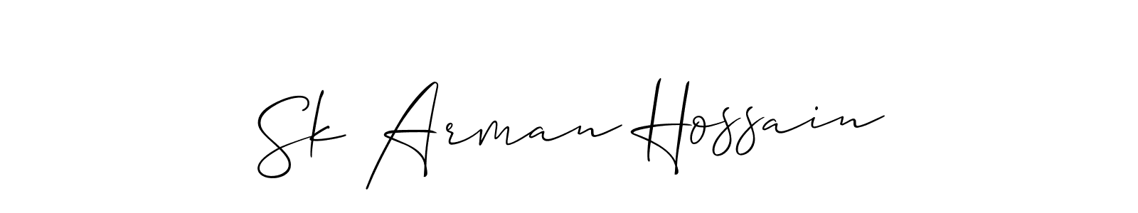 How to make Sk Arman Hossain signature? Allison_Script is a professional autograph style. Create handwritten signature for Sk Arman Hossain name. Sk Arman Hossain signature style 2 images and pictures png