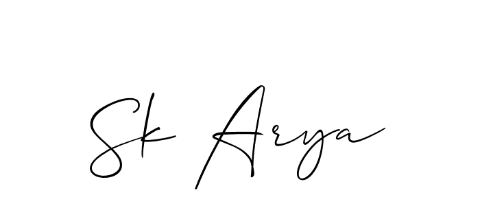 How to Draw Sk Arya signature style? Allison_Script is a latest design signature styles for name Sk Arya. Sk Arya signature style 2 images and pictures png