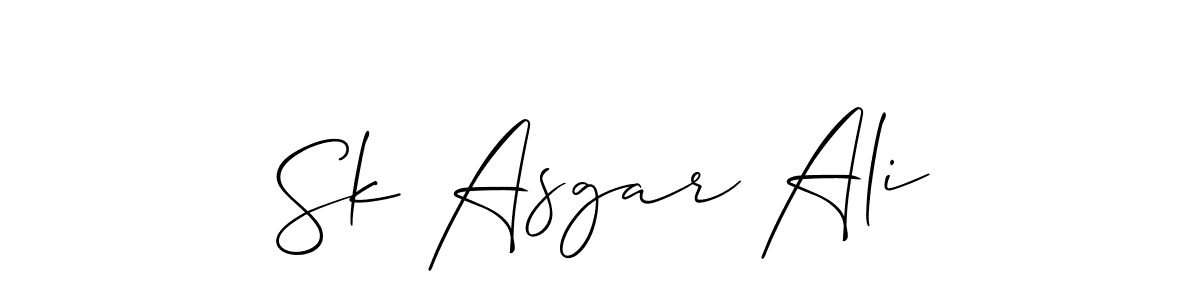 Create a beautiful signature design for name Sk Asgar Ali. With this signature (Allison_Script) fonts, you can make a handwritten signature for free. Sk Asgar Ali signature style 2 images and pictures png