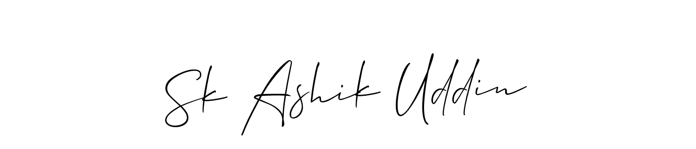 It looks lik you need a new signature style for name Sk Ashik Uddin. Design unique handwritten (Allison_Script) signature with our free signature maker in just a few clicks. Sk Ashik Uddin signature style 2 images and pictures png