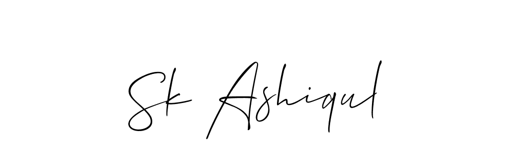 The best way (Allison_Script) to make a short signature is to pick only two or three words in your name. The name Sk Ashiqul include a total of six letters. For converting this name. Sk Ashiqul signature style 2 images and pictures png
