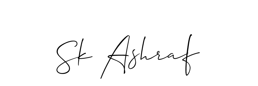 Sk Ashraf stylish signature style. Best Handwritten Sign (Allison_Script) for my name. Handwritten Signature Collection Ideas for my name Sk Ashraf. Sk Ashraf signature style 2 images and pictures png