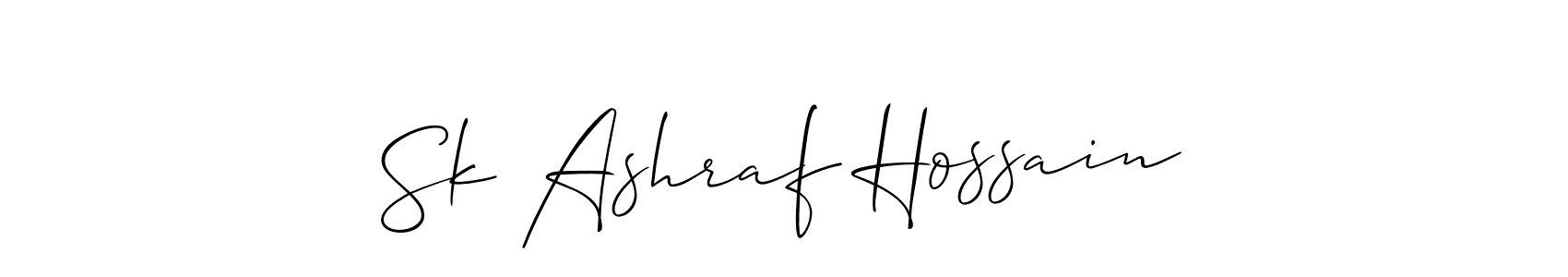 This is the best signature style for the Sk Ashraf Hossain name. Also you like these signature font (Allison_Script). Mix name signature. Sk Ashraf Hossain signature style 2 images and pictures png