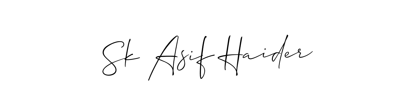 Create a beautiful signature design for name Sk Asif Haider. With this signature (Allison_Script) fonts, you can make a handwritten signature for free. Sk Asif Haider signature style 2 images and pictures png