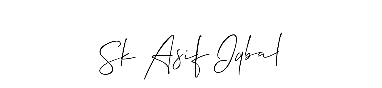 Also we have Sk Asif Iqbal name is the best signature style. Create professional handwritten signature collection using Allison_Script autograph style. Sk Asif Iqbal signature style 2 images and pictures png