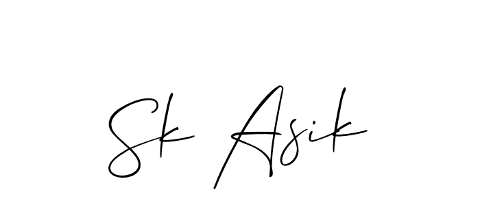 Design your own signature with our free online signature maker. With this signature software, you can create a handwritten (Allison_Script) signature for name Sk Asik. Sk Asik signature style 2 images and pictures png