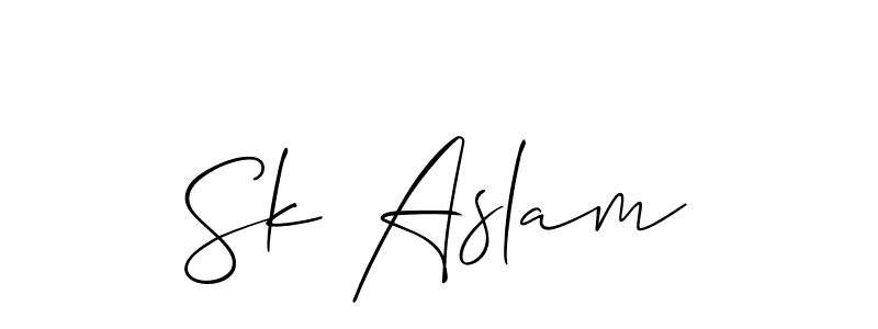 How to make Sk Aslam signature? Allison_Script is a professional autograph style. Create handwritten signature for Sk Aslam name. Sk Aslam signature style 2 images and pictures png